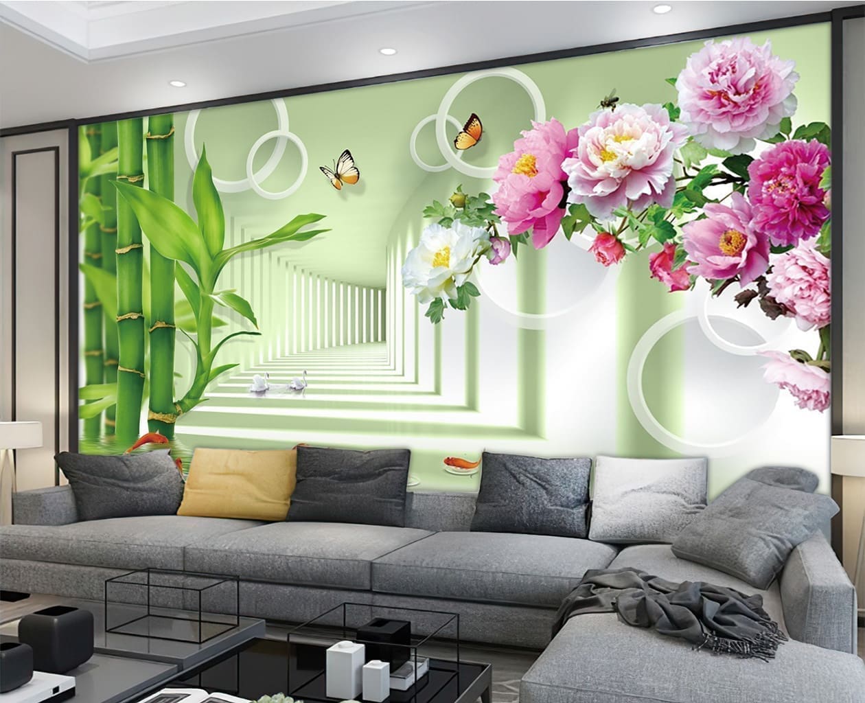 Cách chọn tranh dán tường phòng khách đẹp và sang trọng
