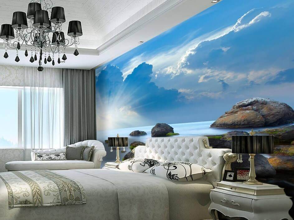 Tranh dán tường phòng ngủ giúp thư giãn và ngủ ngon hơn