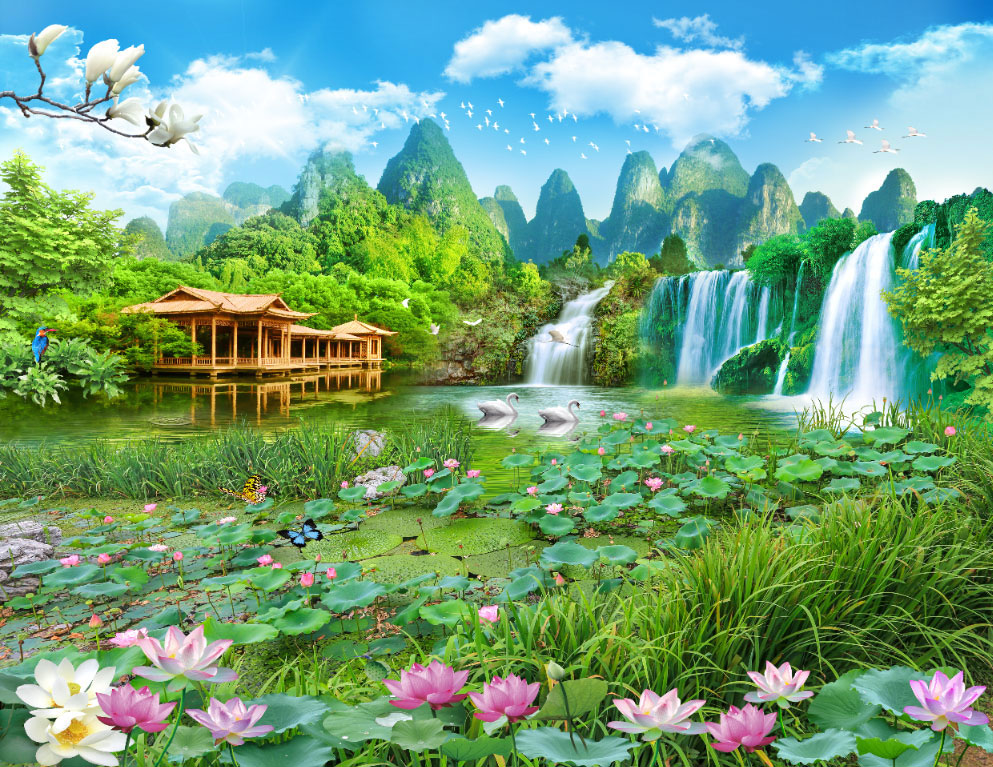 Tranh lụa dán tường DPT2177