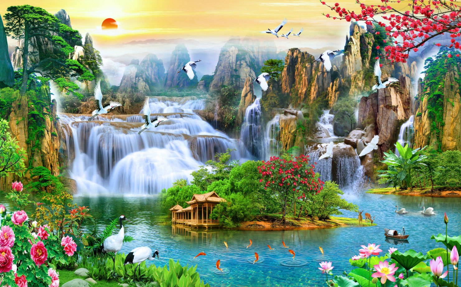 Tranh lụa dán tường DPT2221