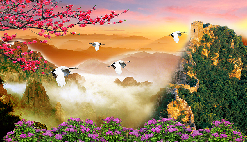 Tranh lụa dán tường PT-005